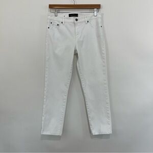 Lauren Ralph Lauren White Classic Straight Crop Denim Pants